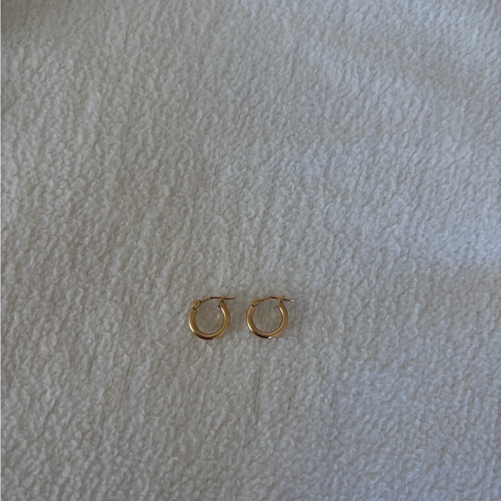14k Solid Gold Hoops 11.9 Diameter